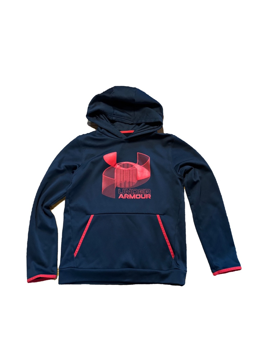 Under Armour Kids' Black Hoodie with Red Logo Youth Large